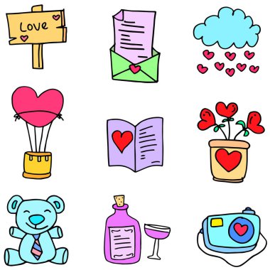 Nesne aşk karalamalar stokunun koleksiyonu