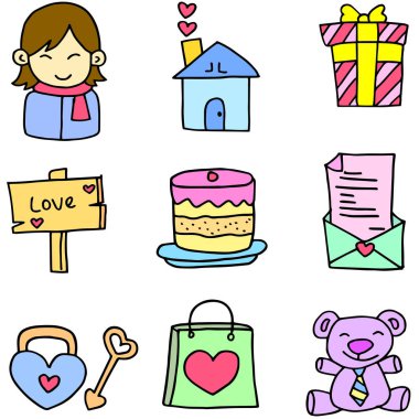 Doodles şirin nesne love Tema