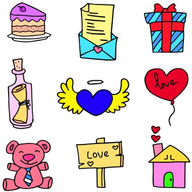 Nesne romantik aşk Doodles