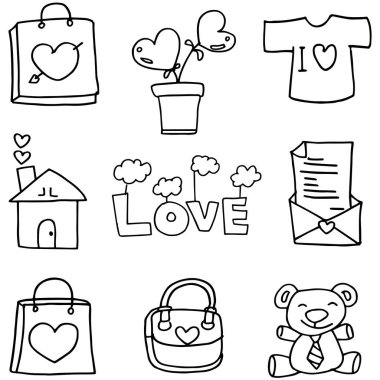 Aşk Doodles el çizmek