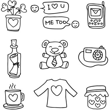 Nesne aşk el çizmek karalamalar ile