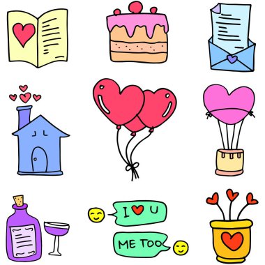 Doodles'ın aşk koleksiyonu ayarla