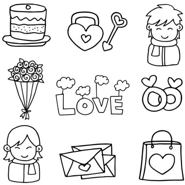 El çizmek aşk karalamalar ayarla