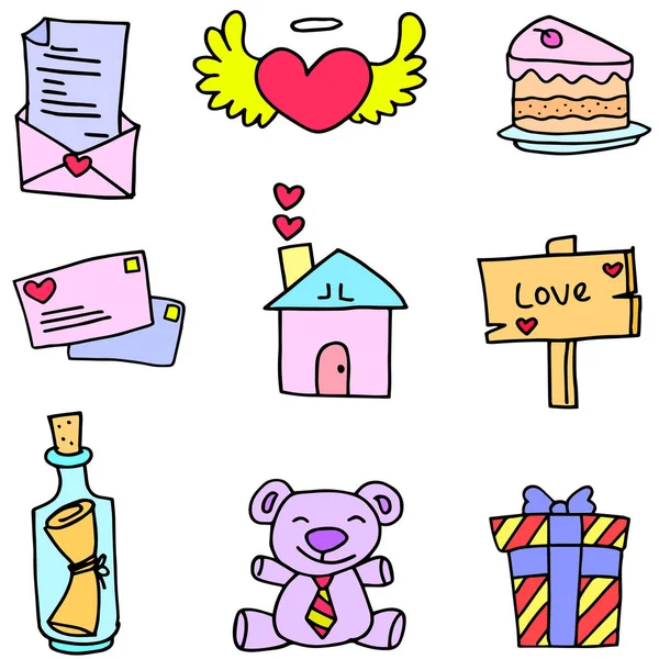 Aşk romantizm Doodles vektör sanat