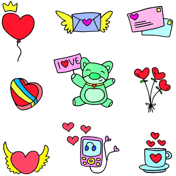 Stock of love romance doodles — Stock Vector
