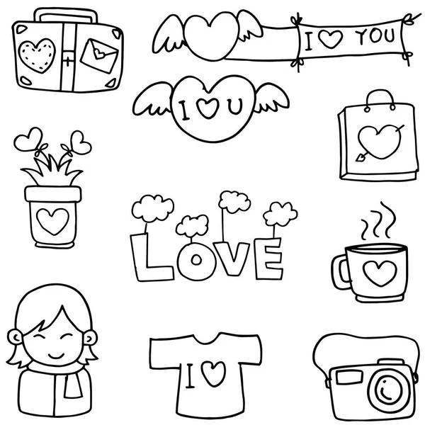 Illustration de l'amour avec des griffes dessinées à la main — Image vectorielle