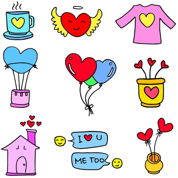 Aşk vektör sanat karalamalar tasarımı