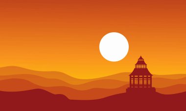 Çin Pavyonu siluet vektör