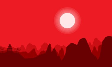 Hill pavilion toplayan siluetleri üzerinde