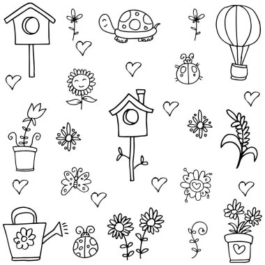 Eleman bahar vektör Doodle