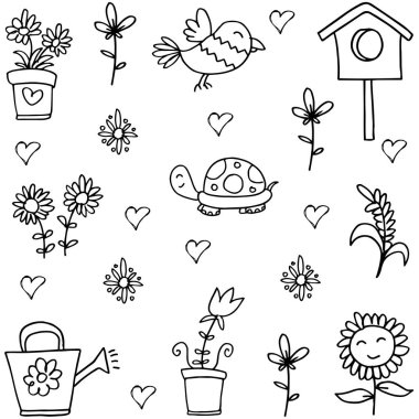 Bahar el çizmek Doodles