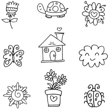 Vektör sanat bahar Doodles