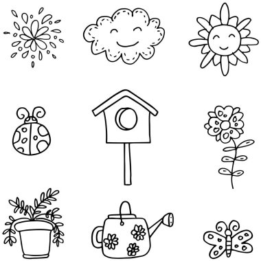 Bahar set karalamalar çizimi