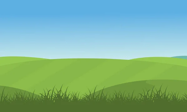 Ilustración del paisaje verde de la colina — Vector de stock