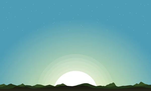 Silhouette de colline et paysage lunaire — Image vectorielle