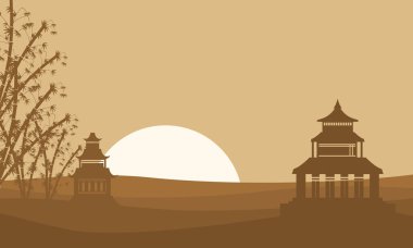 İki köşk manzara siluet