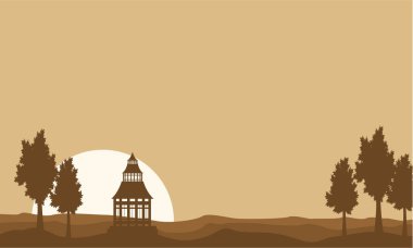 Pavilion manzara düz vektörü