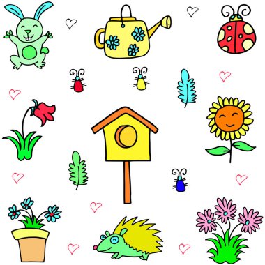 Madde bahar karalamalar çizimi