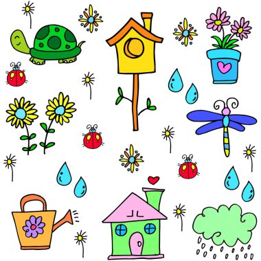 Resimde bahar madde Doodles