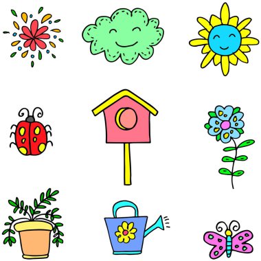 Nesne bahar dizi doodle