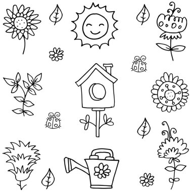 Madde doodles bahar çizimi