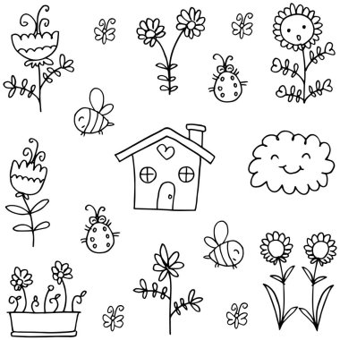 Bahar nesne topluluğu doodle