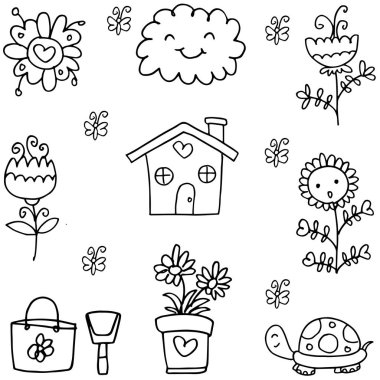 Bahar Tema koleksiyonu doodle