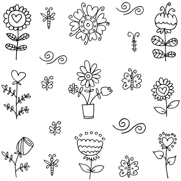 Dibujo a mano de garabatos de primavera — Vector de stock