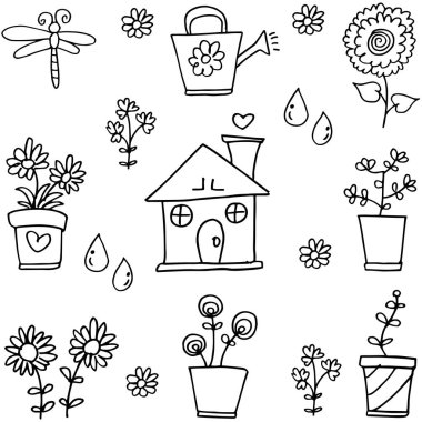 Bahar karalamalar vektör çizim