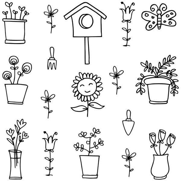 Çiçek el ile Doodle çizmek — Stok Vektör