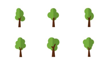 Ağaç çizimi vektör sanat ayarla