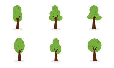 Vektör sanat ağaçlar set
