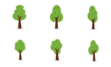 Ağaç vektör sanat koleksiyonu ayarla