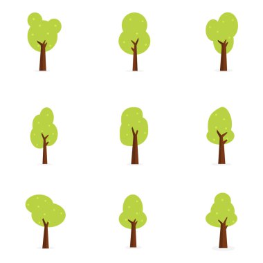 Düz ağaçlar vektör çizimi