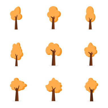 Ağaç çeşitli düz vektör kümesi