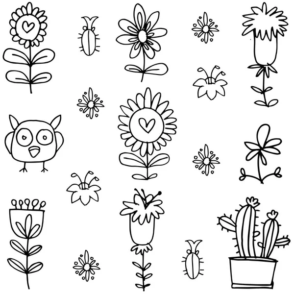 Ilustracja kwiat ręki rysować Doodle — Wektor stockowy