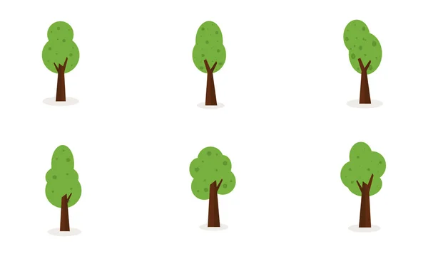 Ilustração de árvore conjunto objeto — Vetor de Stock