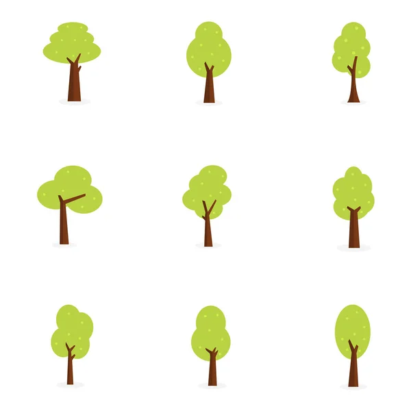 Ensemble de vecteur de collection d'arbres — Image vectorielle
