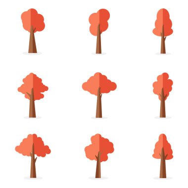 Ağacı ayarla çeşitli vektör sanat