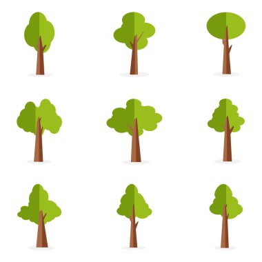 Ağaç set vektör çizim