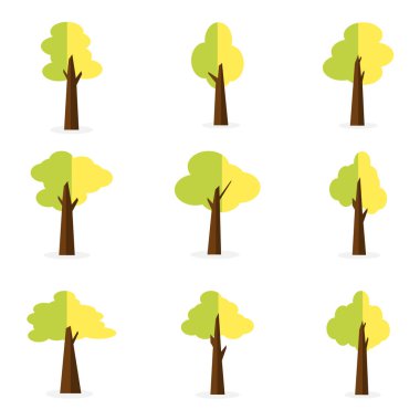 İçin dekorasyon ağaç nesnesi kümesi