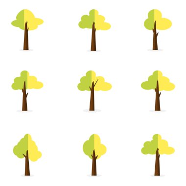 Ağaç nesne dekorasyon kümesi