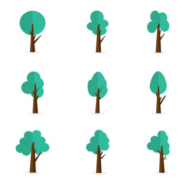 Ağaç vektör düz dizi