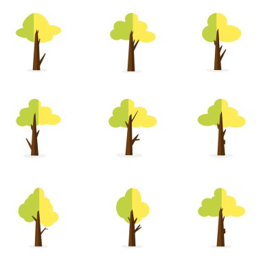 Resimde yeşil ağaç kümesinin