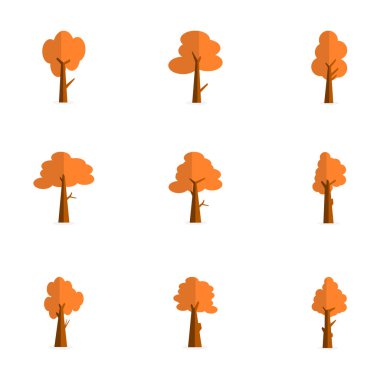 Ağaç topluluğu vektör düz ayarla