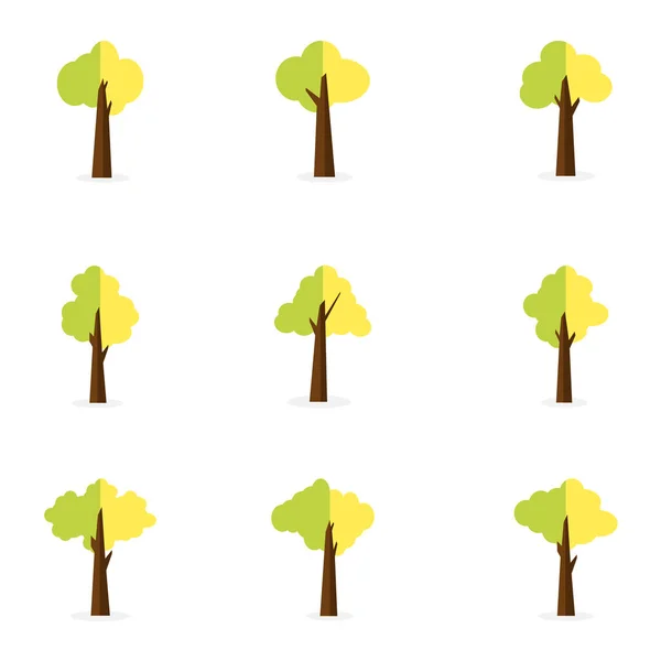 Ensemble d'arbre pour la décoration — Image vectorielle