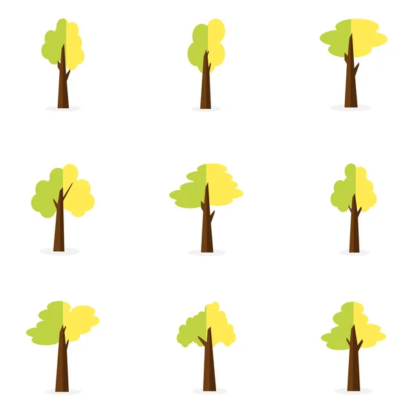 Collection of tree set vector — Stock Vector