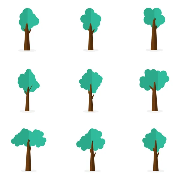 Collection stock of tree set — Stock Vector