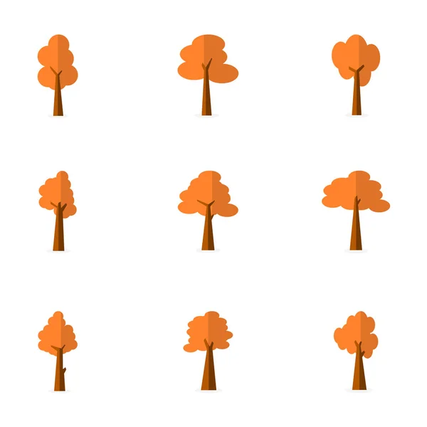 Illustration av träd ställa olika vektor — Stock vektor