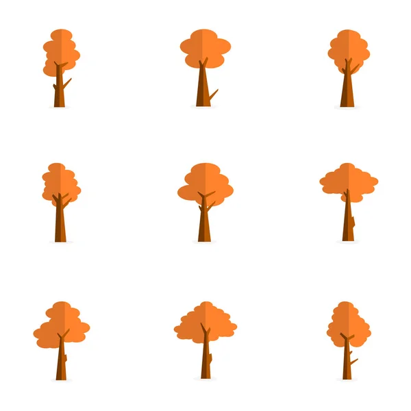 Vecteur plat de l'arbre divers — Image vectorielle